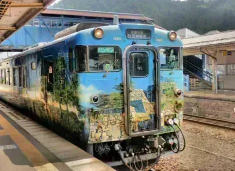 The Sky Castle train depicting Takeda Castle Ruins