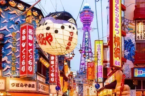 Shinsekai is a major tourist destination in Osaka, the food capital