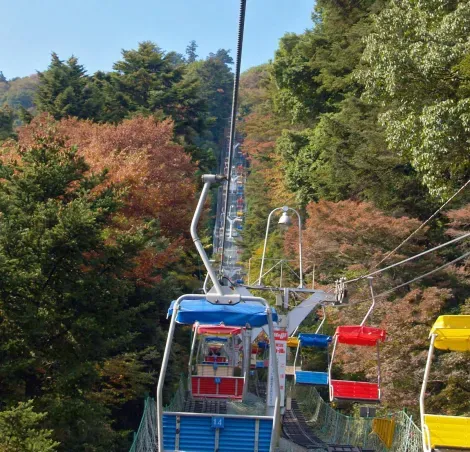 Le téléphérique de Takao pour accéder au sommet du Mont Takao.