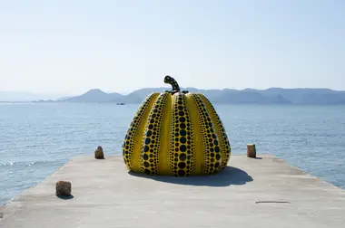 "Pumpkin" by Yayoi Kusama on Naoshima Island, Kagawa 