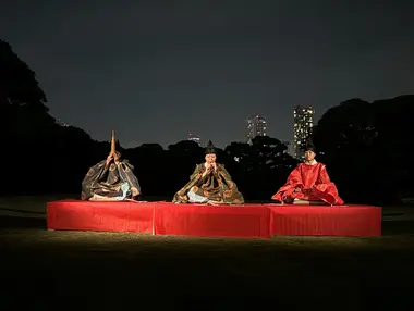 Traditional Japanese music performed at Hamarikyu