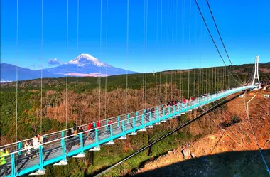 Le mont fuji vu de la passerelle Mishima