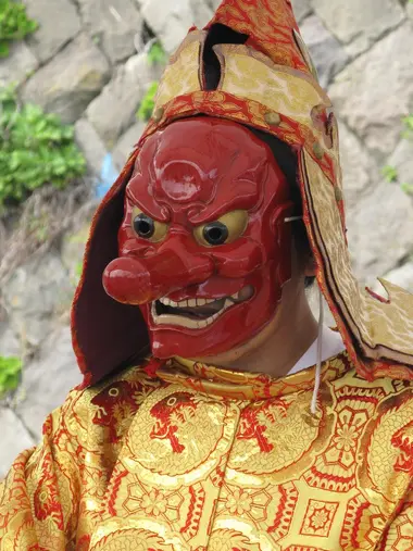 Hand-made Japanese fog hidden tengu mask Japanese-style Buddhist ghost opera cos top dress up hand-made model