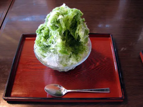 Kakigori de té verde.