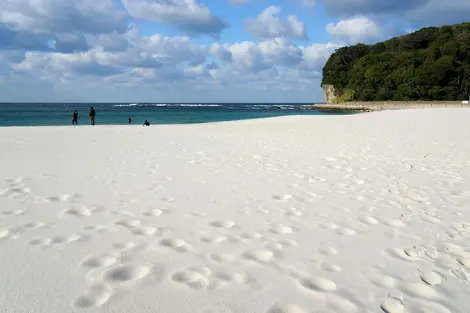 La magnifique plage de sable blanc de Shirahama.