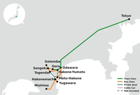 hakone free pass regional pass network map