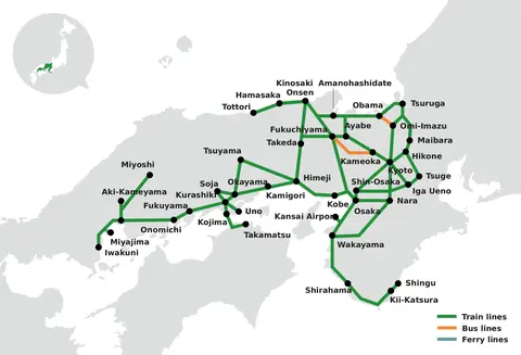 kansai hiroshima regional pass network map