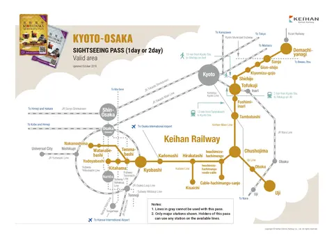 kyoto osaka sightseeing pass network map