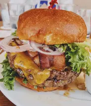 Burger at T.Y. Harbor  Burger at T.Y. Harbor