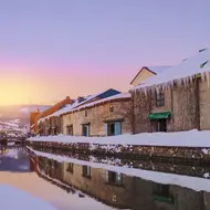 Otaru river dock in winter in Hokkaido