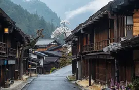 Tsumago-juku, formerly the forty-second of the sixty-nine post towns on the Nakasendo