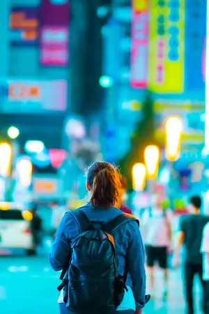 Solo woman in Shinjuku, Tokyo