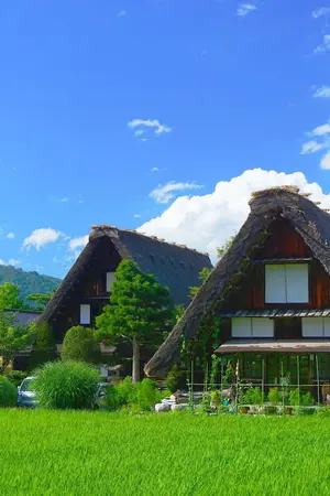 Shirakawago Unesco Weltkulturerbe Dorf in den japanischen Alpen