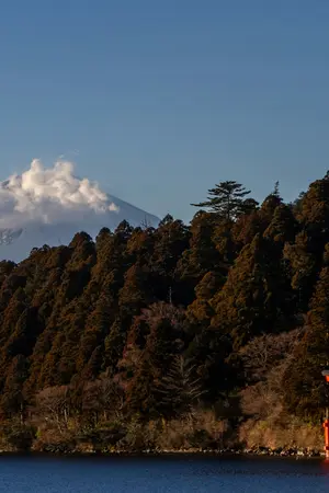 hakone lake ashi tori shrine mount fuji view hakone lake ashi tori shrine mount fuji view