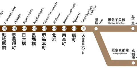 Sakaisuji Line Map