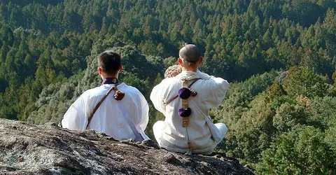 Des pratiquants du Shugendô, dans les monts Kumano