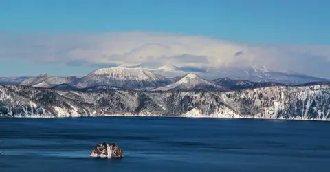 Mashu lake in winter