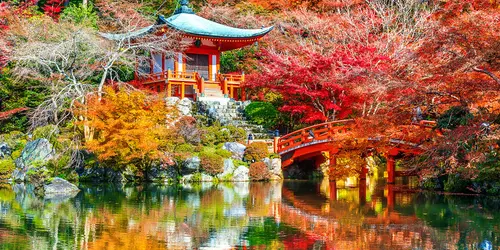 Tempio a Kyoto durante la stagione autunnale