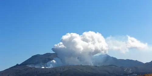 Mount Aso on the island of Kyushu is the largest of Japan's volcanoes, but also one of the most active.