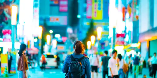 Solo woman in Shinjuku, Tokyo