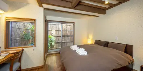 Enjoy double beds in your traditional Kyoto home and throughout the tour hotels
