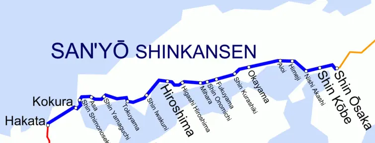 Sanyo Shinkansen Map Sanyo Shinkansen Map